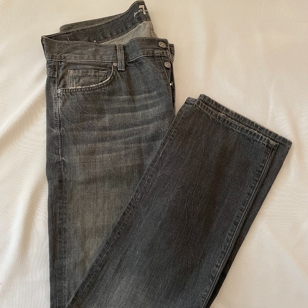 7 for all mankind men gray standard jean 34x34